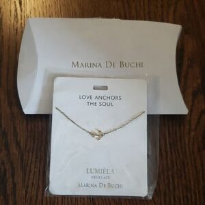 Marina De Buchi Gold Anchor Necklace Adjusts 38-50 Cm, 15-20 In